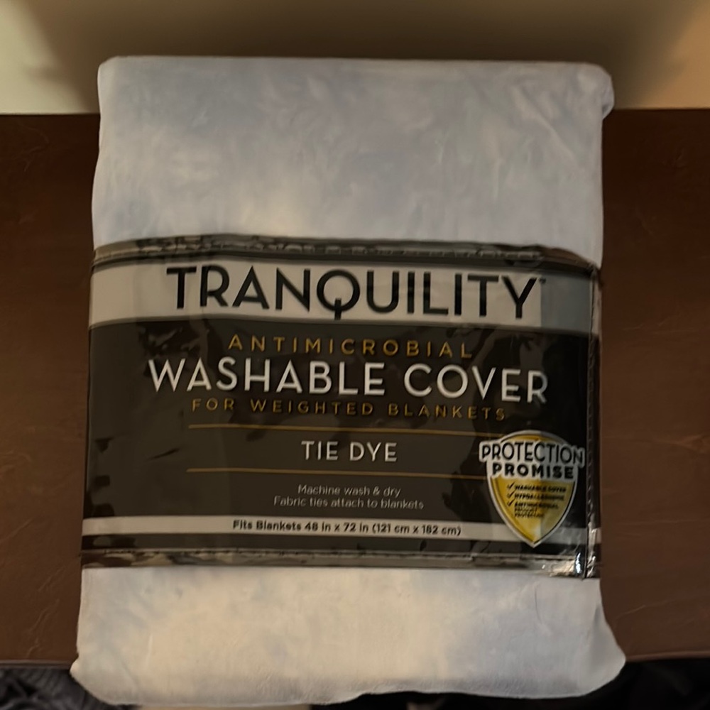 Tranquility Blue and White Tie Dye Washable Cover for Weighted Blankets